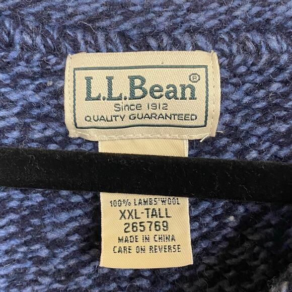 L.L. Bean Blue 100% Lambswool Pullover Sweater Size XXL Tall - Picture 5 of 7